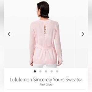 Lululemon Sincerely Yours Sweater
Pink Glow. Size M. EUC